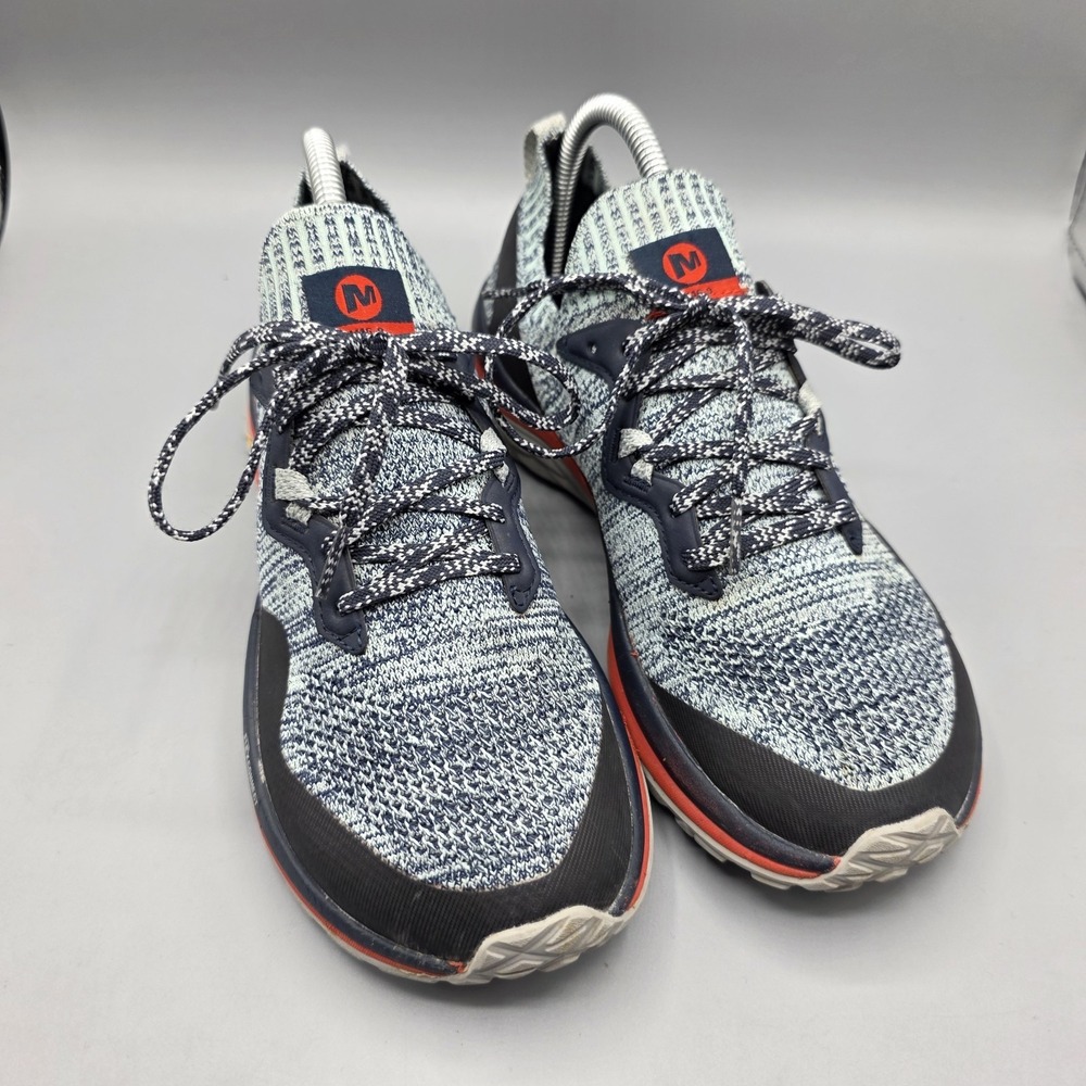 Merrell Mag 9 Sneakers Womens 8.5 Blue Gray Knit Trail Running Shoes Breathable